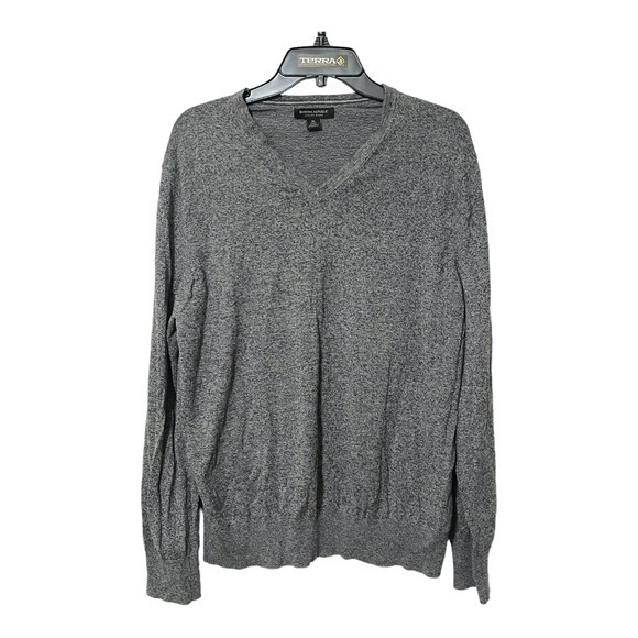 Banana Republic Other - Banana Republic Mens Sweater Luxury Blend V-Neck Silk Grey Heathered Size XL